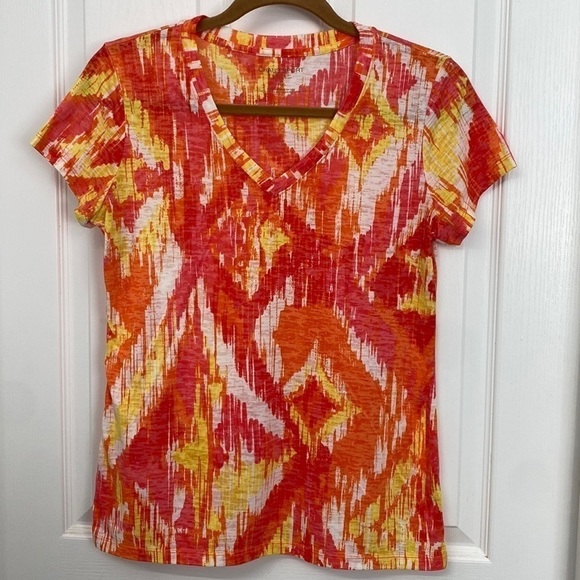 Chaus Sport Women’s Short Sleeve V-Neck Shirt Salmon Medium - Picture 1 of 5